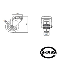 Koo meblowe fi. 50mm tworzywowe  M57B